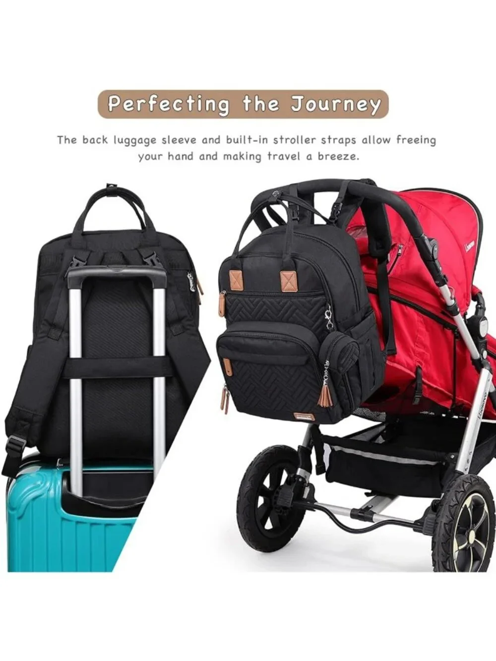 Large Waterproof Diaper Bag Backpack | 4-in-1 Unisex Baby Travel Bag & Pouch